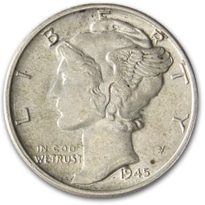 1945 Mercury Dime AU 1945 Mercury Dime AU